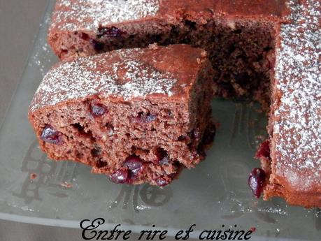 Gâteau aux cranberries et chocolat {recyclage, fond de placard}