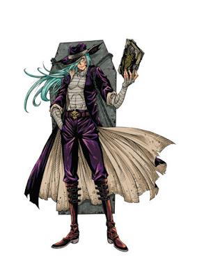 Marry Grave tome 1 - illustration couleur 03 - Sawyer et son grimoire