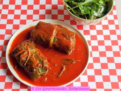 Oseille farcie au sarrasin et sauce aux orties (Vegan)