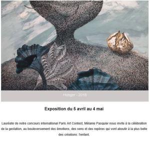 Galerie Luc Berthier  exposition Mélanie Pasquier  5 Avril au 4 Mai 2019