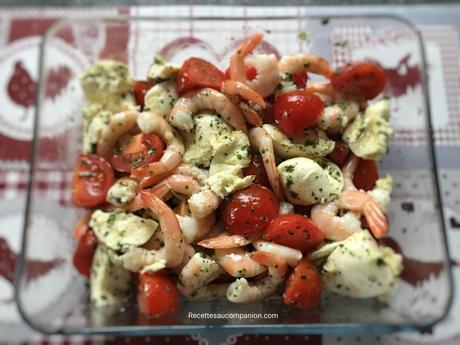 Crevettes à l’ail tomates et mozzarella recettes faciles et rapides