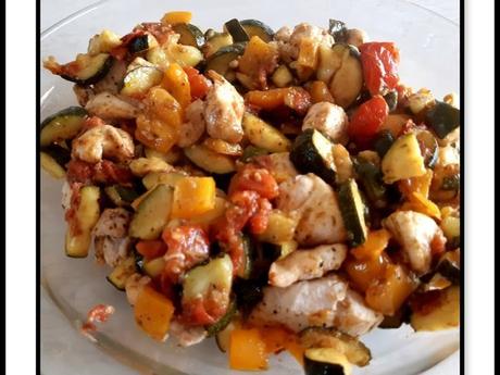 Poulet courgette, poivron