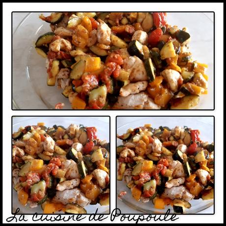 Poulet courgette, poivron