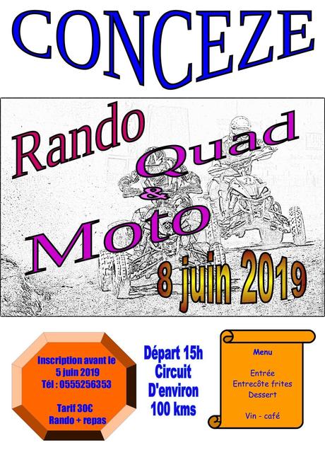 Rando moto-quad du foyer rural de Concèze (19), le 8 juin 2019