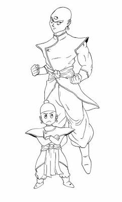 lineart de Tenshinhan et Chaozu - pas mal pour du coloriage