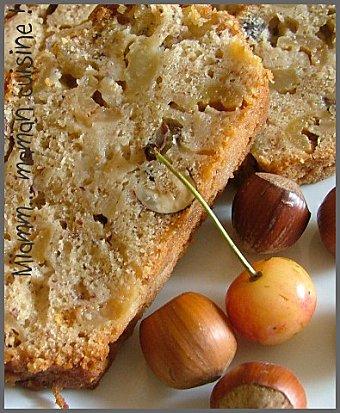 Cake aux cerises & noisettes