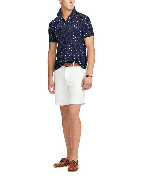 Ralph Lauren Polo Homme – Slim Fit Soft-Touch Polo Shirt – French Navy Polkadots
