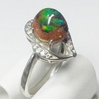 bague opale multicouleur