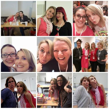 Nouvelle auteur off au festival du roman féminin Lâimage contient peut-être : 19 personnes, dont Julie Huleux, Lhattie Haniel, Mariana Auteure et Cali Keys, personnes souriantes, intérieur