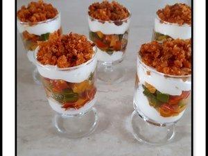 Verrines printanières aux poivrons Verrines printanières aux poivrons