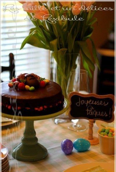 ~Gâteau au chocolat et mousse aux framboises~