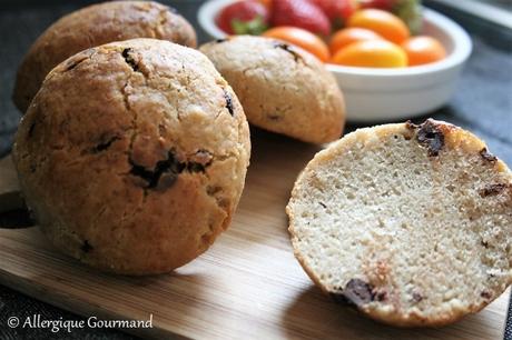 Briochettes aux pépites de chocolat { sans gluten, sans lait, sans œufs }