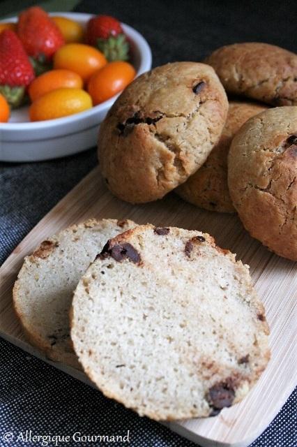Briochettes aux pépites de chocolat { sans gluten, sans lait, sans œufs }