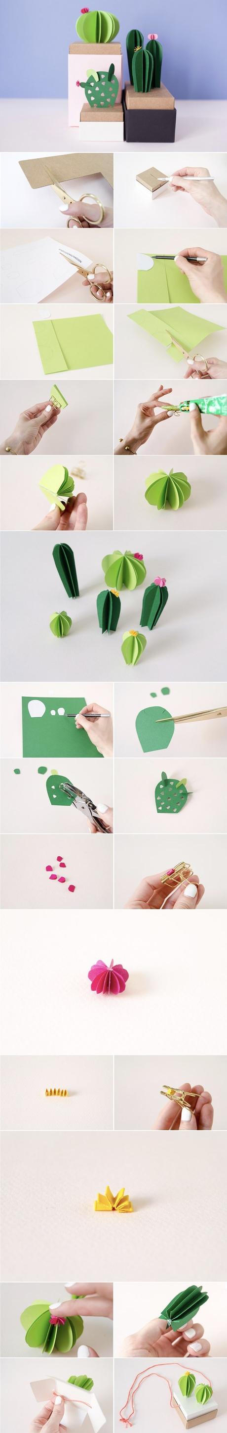 plante en papier cactus diy original - blog déco - clem around the corner