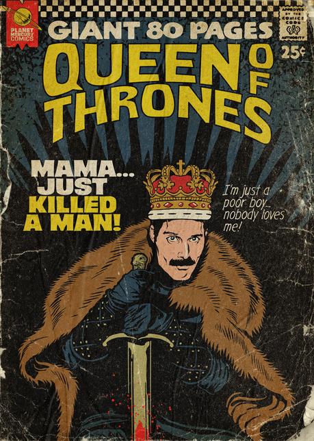 Les tubes de Freddie Mercury deviennent des Comics vintage