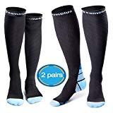Des chaussettes de contention élégantes pour homme Cambivo 2 Paires Chaussettes de Contention Compression, Bas de Contention Homme et Femme - Running, Sport, Avion, Voyage, Grossesse, Infirmière, Aide la circulation et la récupération musculaire