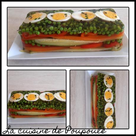 Terrine œufs durs et petits légumes en gelée