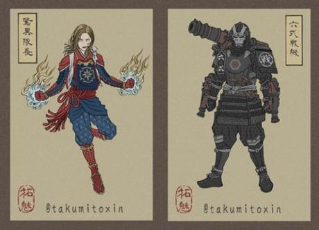 [ILLUSTRATION] : Les personnages d’Avengers Endgame revus dans le style ukiyo-e
