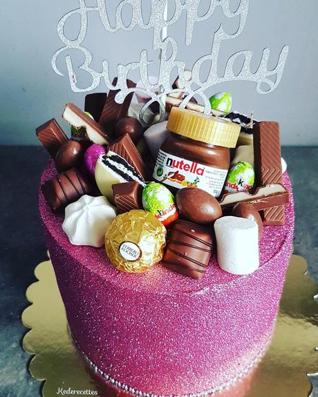 Glitter cake rose Girly gourmand