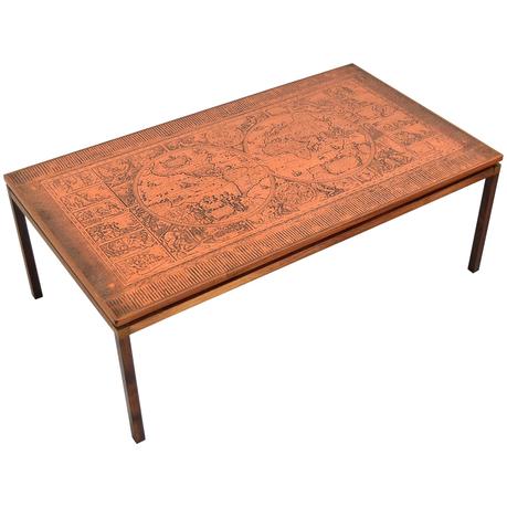 danish rosewood coffee table danish rosewood coffee table with etched copper top for sale