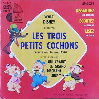 Livre-disque – Les trois petits cochons raconté par Jacques Duby