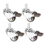 - image - MYAMIA Machifit 4Pcs 1 inch M8x15Mm TPE Silent Wheels avec Frein roulettes Universelles Roue pour Meubles - image -