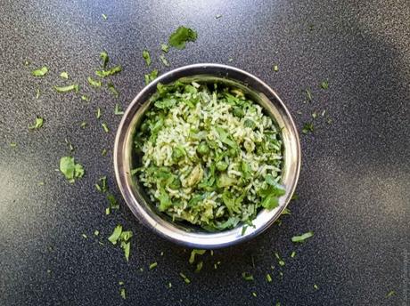 Vert indien – Riz à la coriandre (Coriander Rice)