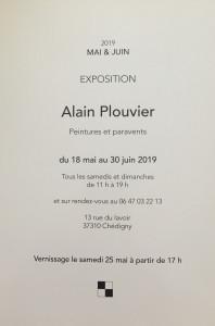 Galerie Alain Plouvier « Peintures et Paravents  » 18 Mai au 30 Juin 2019 à Chédigny (37 310)