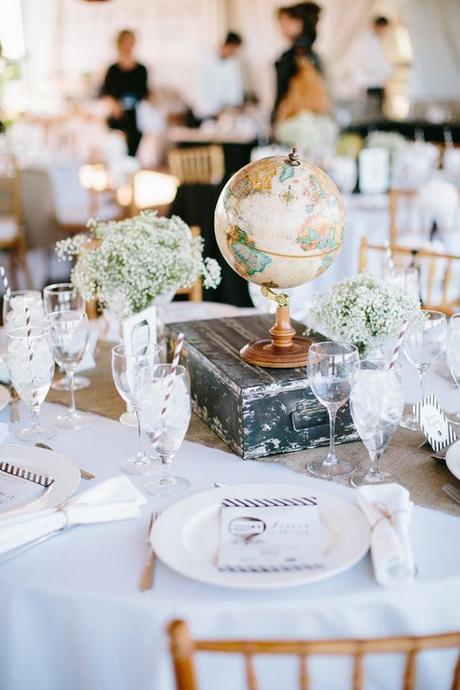 10 idées de déco pour un mariage thème voyage globe trotteur centre de table déco décoration