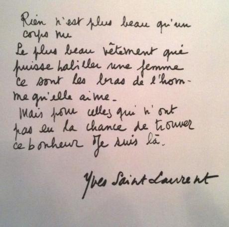 Le plus beau vêtement qui puisse habiller une femme , texte d\u0027Yves Saint  Laurent