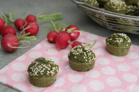 Cuillère et saladier : Muffins aux fanes de radis (vegan)