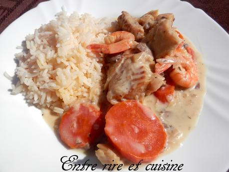 Blanquette de dos de cabillaud aux crevettes {Cookeo} Blanquette de dos de cabillaud aux crevettes {Cookeo}