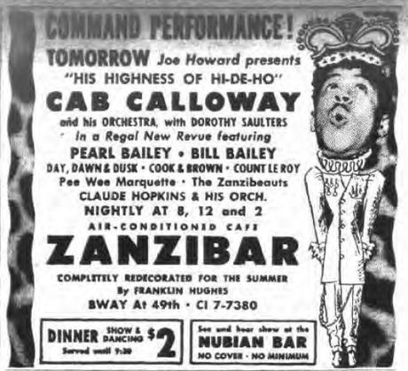 May 22, 1945: Cab Calloway at the Zanzibar Cafe