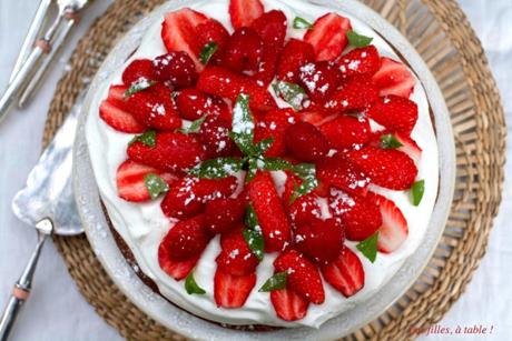 Tarte aux fraises chantilly sur sablé breton