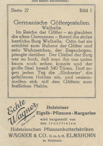 Chromo Echte Wagner - Walhalla - Echte Wagner Sammelbilder