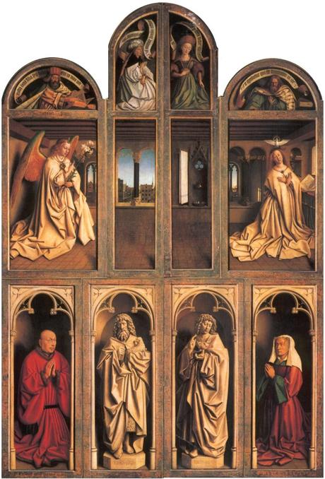 1432 Van Eyck Retable Agneau Mystique ferme Cathedrale Saint Bavon Gand