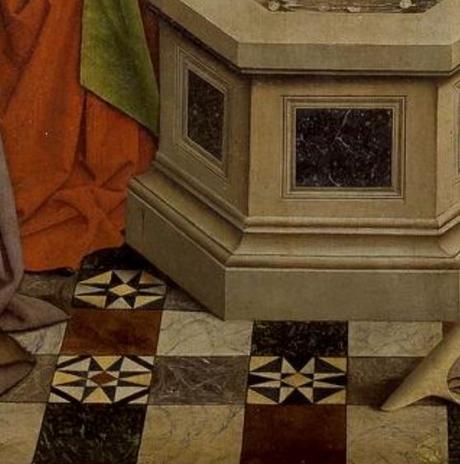 1-2-3 La Vierge du Chancelier Rolin (1435) 1432 Ecole de Van Eyck The Fountain of Life Prado Madrid detail