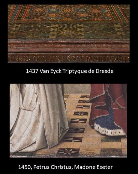 1437 Jan_van_Eyck Triptyque de Dresde detail carrelage