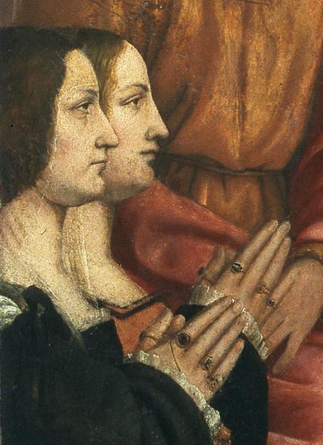 1515-1518 Zenale-Pala-Busti Brera Milan Antonio Busti St. Jacques and St. Philip detail