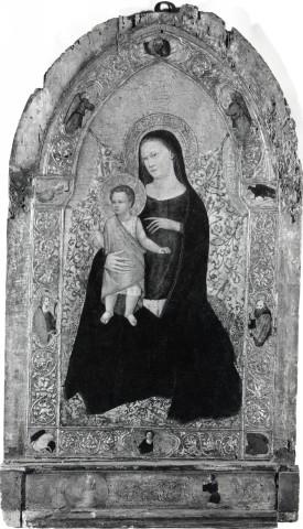 1350 - 1399 Anonimo fiorentino sec. XIV, Madonna con Bambino, Santi, Simboli dei quattro evangelisti, Donatori coll priv