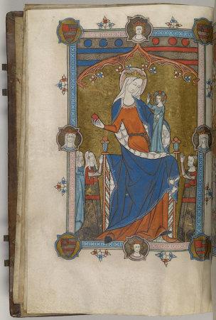 Hawisa de Bois et la Vierge, Book of Hours Oxford, vers 1325-1330, Morgan Library MS M.700 fol 3v
