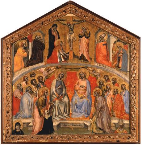 1390-95 Simone di Filippo Cristo e la Madonna fra santi e due devoti Pinacoteca Nazionale Bologna Brigida di Svezia