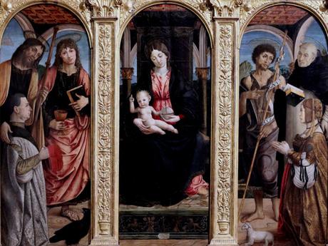 1495 Macrino d'Alba.(Gian Giacomo de Alladio) Giacomo, Giovanni Evangelista, Giovanni Battista,Tommaso d'Aquino Palazzo Madama, Torino JL Mazieres