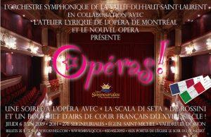 L’Amant jaloux, des Romances pour voix et guitare et des Requiem au Festival Classica, « Une soirée à l’opéra » avec La Scala di Seta de Rossini et Opéra, reviens-moi par Opéra, Outside the Box