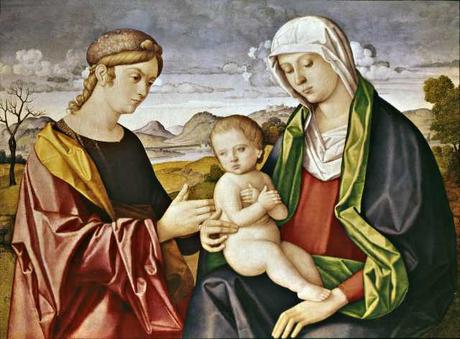 1500-31 Catena Vincenzo, Madonna con Bambino e donatrice coll priv