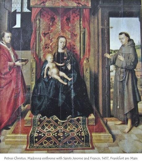 1457 Petrus Christus, Madonna and Child Enthroned with Saints, Frankfurt, Stadelsches Kunstinstitute