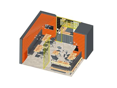 300 tuyaux en PVC rythment la décoration de ce restaurant 300 tuyaux en PVC rythment la décoration de ce restaurant