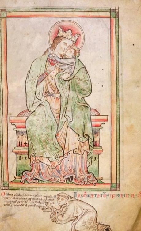 1250-59 L'artiste Matthew le Parisien en prieres manuscript of the Historia Anglorum fait a St Albans BL Royal 14 C VII, f. 6