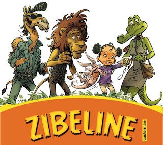 BD Zibeline: Tannicia et ses nouveau amis Choubère (le chameau), D'Jo (le lion) et Merline (la crocodile)