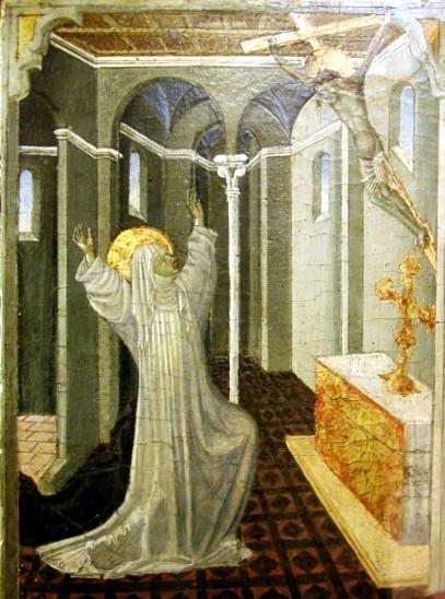 1447-65 Giovanni di Paolo Sainte Catherine of Siena Receiving the Stigmata Predelle demembree du retable des Pizzicaiuoli MET